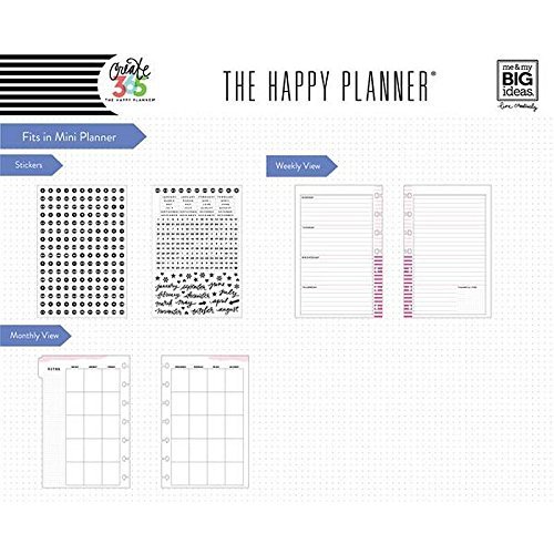 me & my BIG ideas 6 Month Calendar Extension - The Happy Planner Scrapbooking Supplies - 6 Pre-Punched Dividers - Undated Monthly & Weekly - 2 Sticker Sheets with Months and Numbers - Mini Size