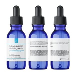 Salicylic Acid 20% Serum, Professional Grade, Acne, Hyper-pigmentation, & Premature Aging, Serum, 1 oz with glass dropper (1 oz (20% Serum))