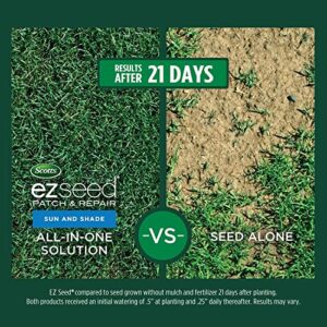 Scotts EZ Seed Patch and Repair Sun and Shade - 25 LB, Combination Mulch, Seed, and Fertilizer, Repairs Bare Spots, Includes Tackifier to Reduce Seed Wash-Away, Seeds up to 556 sq. ft.