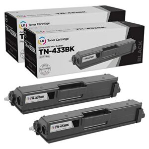 ld compatible toner cartridge replacement for brother tn433bk high yield (black, 2-pack)