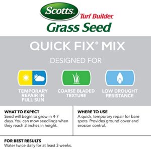 Scotts Turf Builder Grass Seed Quick Fix Mix Fast Growing Turf for a Temporary Lawn, Germinates in 4-7 Days, 3 lbs.