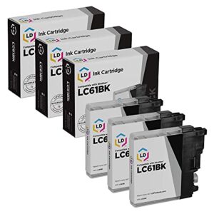ld products compatible ink cartridge replacement for brother lc61bk (black, 3-pack)