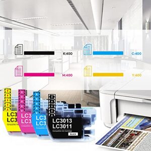 ALLWORK [ New Version LC3013 3011 Compatible Ink Cartridges Replacement for Brother LC3013 LC3011 Ink Cartridges Works with Brother MFC-J690DW MFC-J491DW MFC-J497DW MFC-J895DW Inkjet Printer 4 Packs