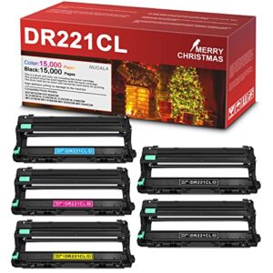 dr-221cl drum unit 5-pack : nucala 221cl drum compatible replacement for brother dr-221cl drum hl-3140cw hl-3150cdn hl-3170cdw mfc-9140cdn mfc-9330cdw mfc-9340cdw printer (black cyan yellow magenta)