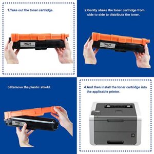 INK E-SALE 5PK Compatible Toner Cartridge Replacement for Brother TN221 TN225 TN-221 TN-225 BK C M Y Toner Set for Brother HL-3170CDW HL-3140CW HL-3180CDW MFC-9130CW MFC-9330 CDW MFC-9340CDW Printer