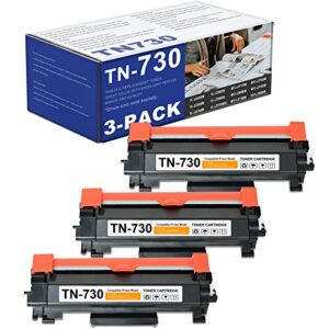 3 pack black tn-730 tn730 toner cartridge replacement for brother 730 to use with mfc-l2710dw hl-l2395dw mfc-l2750dw hl-l2370dw hl-l2390dw dcp-l2550dw hl-l2350dw printer ink cartridge