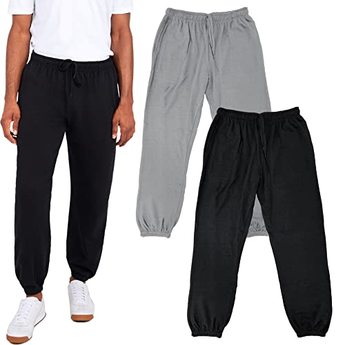 Andrew Scott Men's Fleece Joggers Pants | Multi Pack | Athletic Loose-fit Sweatpants for Workout, Running, Training