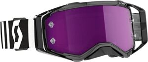scott prospect racing adult snowmobile goggles – black/white purple chrome works / one size