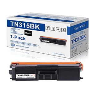 1-pack black compatible toner cartridge replacement for brother tn315bk tn-315 toner cartridge to use with hl-4150cdn hl-4140cw hl-4570cdw hl-4570cdwt mfc-9640cdn mfc-9650cdw mfc-9970cdw printer