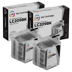 ld compatible ink cartridge replacement for brother lc209bk super high yield (black, 2-pack)