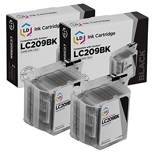 LD Compatible Ink Cartridge Replacement for Brother LC209BK Super High Yield (Black, 2-Pack)