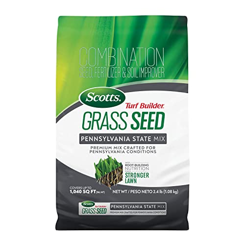 Scotts Turf Builder Grass Seed Pennsylvania State Mix is a Premium Mix Crafted for Pennsylvania Conditions, 2.4 lb.