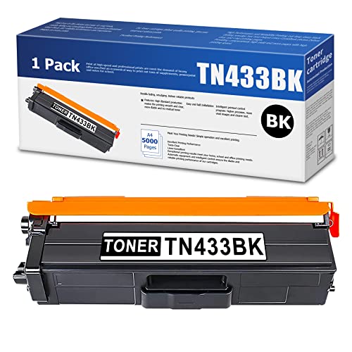 RUYY (Black,1 Pack) TN433BK TN-433 TN433 High Yield Toner Cartridge Replacement for Brother HL-L8260CDW L8360CDW L9310CDW L9310CDWT DCP-L8410CDW MFC-L8610CDW L8900CDW L9570CDW Toner Printer