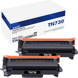 tn-730 tn730 mfc-l2710dw toner cartridge: 2 pack black high yield compatible tn 730 toner cartridge replacement for hl-l2395dw dcp-l2550dw hl-l2350dw mfc-l2750dw hl-l2395dw hl-l2370dw