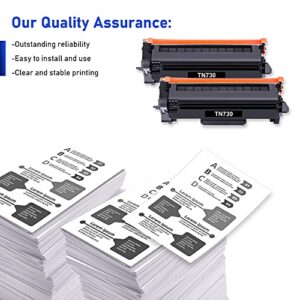 TN-730 TN730 MFC-L2710DW Toner Cartridge: 2 Pack Black High Yield Compatible TN 730 Toner Cartridge Replacement for HL-L2395DW DCP-L2550DW HL-L2350DW MFC-L2750DW HL-L2395DW HL-L2370DW