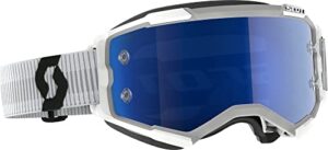 scott fury goggles osfm white/blue chrome works lens