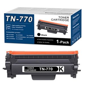 shribbery high yield compatible tn770 toner cartridge replacement for brother hl-l2350dw hl-l2395dw hl-l2390dw hl-l2370dw mfc-l2750dw printer (black,1-pack)