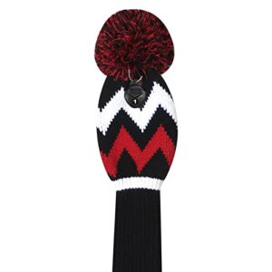 Scott Edward Knitted Golf Head Covers 4PCS Handmade Fit Well for Driver and Fairway Woods with Long Neck Pom Pom Golf Club Headcovers Set