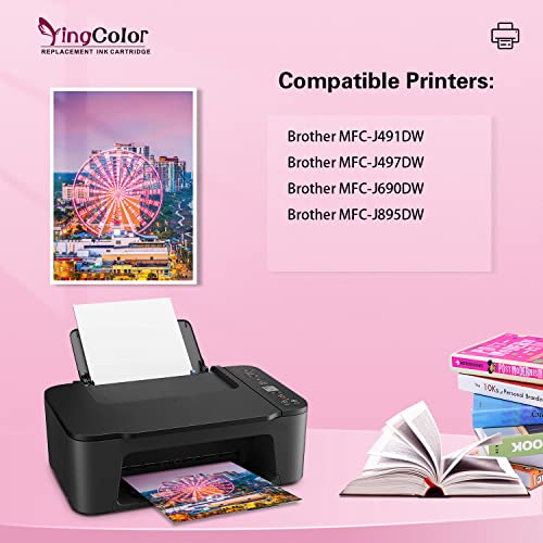 Compatible LC3013 Ink Cartridge BK/C/M/Y Replacement for Brother LC3013 LC3011 for Brother MFC-J895DW MFC-J497DW MFC-J491DW MFC-J690DW Printer (1 Black, 1 Cyan, 1 Magenta, 1 Yellow)-Yingcolor