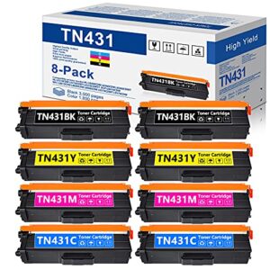 8-pack(2bk+2c+2m+2y) compatible tn431 toner cartridge replacement for brother tn-431 hl-l8360cdw mfc-l8900cdw hl-l8360cdwt hll8260cdw hll8360cdw mfc-l8610cdw l8360cdw l8900cdw toner printer