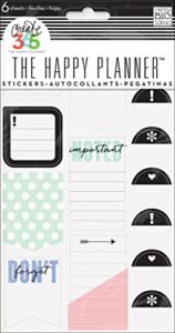 me & my big ideas create 365 the happy planner “don’t forget” stickers, 6 sheets (pps-54)