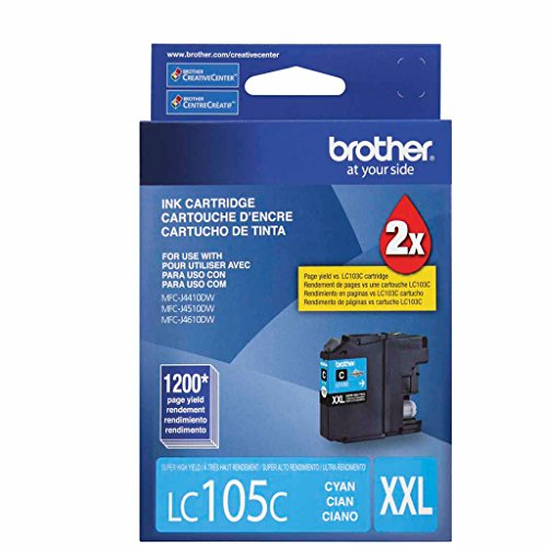 Brother Genuine LC105C Super High Yield XXL Cyan -Ink -Cartridges