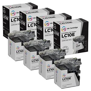 ld compatible ink cartridge replacement for brother lc10ebk super high yield (black, 4-pack)