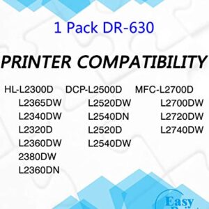 Compatible DR-630 DR630 Drum Unit (1 Black) Used for Brother HL-L2300D HL-L2320D HL-L2340DW HL-L2360DW HL-L2380DW MFC-L2740DW MFC-L2720DW MFC-L2700DW DCP-L2540DW L2520DW Printer, by EasyPrint