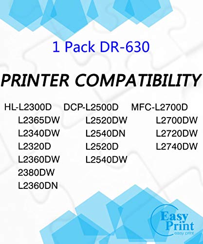 Compatible DR-630 DR630 Drum Unit (1 Black) Used for Brother HL-L2300D HL-L2320D HL-L2340DW HL-L2360DW HL-L2380DW MFC-L2740DW MFC-L2720DW MFC-L2700DW DCP-L2540DW L2520DW Printer, by EasyPrint