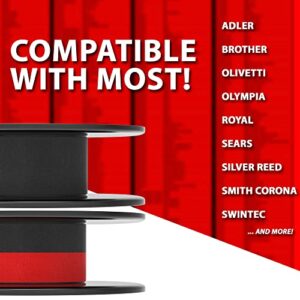 Inkvo Twin Spool Typewriter Ribbon - Combo Pack - Red and Black Ink - Fresh Ink Replacement - Compatible with Smith Corona, Royal, Remmington, Underwood, Brother, Olivetti, Olympia, Adler and More