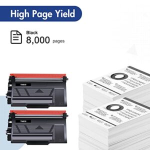 TN850 TN 850 High Yield Toner Cartridge 2 Pack Compatible Replacement for Brother TN850 TN-850 TN820 HL-L6200DW MFC-L5850DW L5900DW MFC-L5700DW HL-L5200DW MFC-L5900DW MFC-L6800DW Printer Black