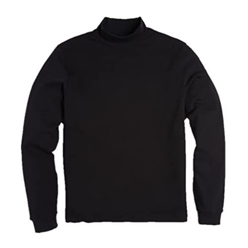 Scott Barber Men's Long Sleeve Pima Cotton Pre Shrunk Mock Turtleneck Shirt, Black, X-Large