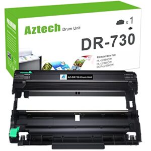 aztech compatible drum unit replacement for brother dr730 dr-730 dr 730 for mfc-l2710dw mfc-l2750dw hl-l2395dw hl-l2370dw hl-l2350dw hl-l2390dw dcp-l2550dw mfc-l2750dwxl printer (black 1-pack)