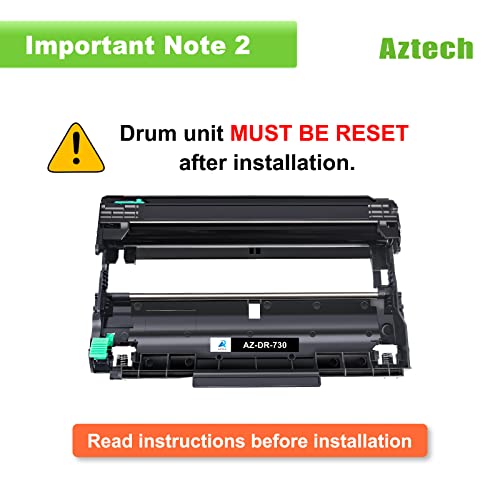 Aztech Compatible Drum Unit Replacement for Brother DR730 DR-730 DR 730 for MFC-L2710DW MFC-L2750DW HL-L2395DW HL-L2370DW HL-L2350DW HL-L2390DW DCP-L2550DW MFC-L2750DWXL Printer (Black 1-Pack)