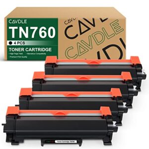 cavdle 4 packs compatible toner cartridge replacement for brother tn760 tn730 for use with brother hl-l2325dw hl-l2350dw hl-l2390dw hl-l2395dw hl-l2370dw mfc-l2690dw mfc-l2710dw l2717dw l2750dw