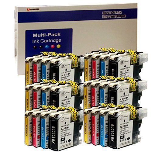 INK4WORK 24-Pack Compatible Replacement for Brother LC103XL LC-103XL Ink Cartridge DCP-J152W MFC-J245 MFC-J285DW MFC-J450DW MFC-J470DW MFC-J475DW MFC-J650DW MFC-J870DW MFC-J875D