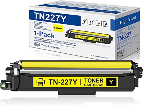 GRATLOV 1-Yellow TN227 TN-227 TN227Y Toner Cartridge Replacement for Brother TN-227Y HL-L3230CDW HL-L3270CDW MFC-L3710CW DCP-L3510CDW