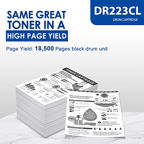 1-Pack Black 𝑯𝒊𝒈𝒉 𝒀𝒊𝒆𝒍𝒅 DR223CL DR-223CL Drum Unit, LVE Compatible Replacement for Brother DR223 DR-223 MFC-L3770CDW L3710CW L3750CDW L3730CDW HL-3210CW 3230CDW 3270CDW 3230CDN Printer