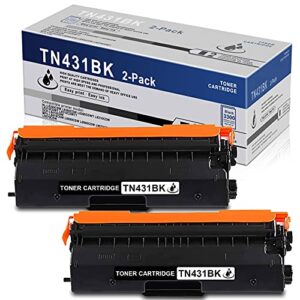 vit 2 pack tn431 tn-431 tn431bk tn-431bk black high yield compatible toner cartridge replacement for brother hl-l8260cdw l8360cdw l8360cdwt l9310cdw l9310cdwt dcp-l8410 printer