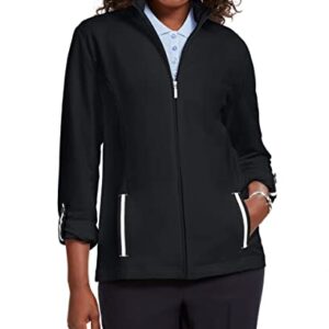 Karen Scott Women's Sport French Terry Ribbon Trim Jacket Black Size X-Small