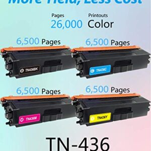 MM Much & More Compatible Toner Cartridge Replacement for Brother TN436 TN-436 Used for HL-L8260CDW L8260CDN L8360CDW MFC-L8690CDW L8900CDW L8610CDW DCP-L8410CDW (Black + Cyan + Magenta + Yellow)