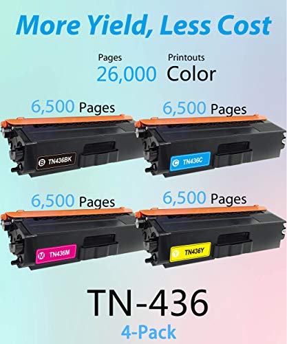 MM Much & More Compatible Toner Cartridge Replacement for Brother TN436 TN-436 Used for HL-L8260CDW L8260CDN L8360CDW MFC-L8690CDW L8900CDW L8610CDW DCP-L8410CDW (Black + Cyan + Magenta + Yellow)