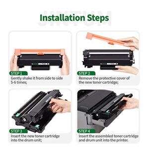 JINTUM TN760 Compatible Brother Toner Cartridge Replacement for Brother TN-760 TN730 TN-730 High Yield for MFC-l2710DW HL-L2390DW MFC-l2690DW MFC-l2717DW DCP-L2550DW MFC-L2750DW HL-L2395DW (4 Black)