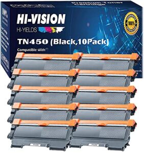 hi-vision hi-yields compatible for toner cartridge brother tn-450 tn450 replacement for hl-2240, hl-2230, hl-2270dw, hl-2220, hl-2240d, mfc-7860dw,hl-2280dw,dcp-7065dn,mfc-7240,intellifax-284 (black)