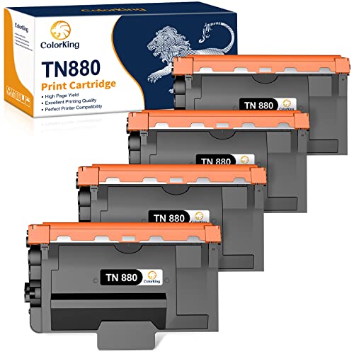 Colorking Compatible TN880 Super High Yield Toner Cartridge Replacement for Brother TN880 TN 880 TN-880 HL-L6200DW MFC-L6700DW MFC-L6800DW HL-L6300DW HL-L6200DWT HL-L6300DW MFC-L6900DW Printer 4 Pack