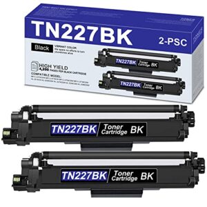 alumuink high yield compatible tn-227bk tn227bk replacement for brother mfc-l3770cdw mfc-l3750cdw hl-l3290cdw hl-l3270cdw 3550ci 3551ci toner cartridge printer (black, 2-pack)