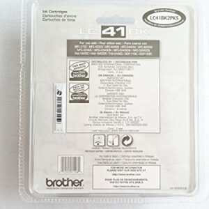 Brother Black -Ink -Cartridge - 2 Pack (LC41BK2PKS) - Retail Packaging