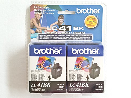 Brother Black -Ink -Cartridge - 2 Pack (LC41BK2PKS) - Retail Packaging