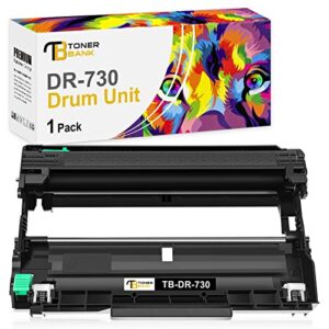 toner bank compatible drum unit replacement for brother dr730 dr-730 dr 730 mfc-l2710dw mfc-l2750dw hl-l2370dw hl-l2395dw hl-l2350dw hl-l2390dw dcp-l2550dw mfc-l2750dwxl printer (black 1-pack)