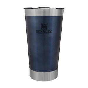 stanley classic stay chill vacuum insulated pint tumbler, 16oz stainless steel beer mug with built-in bottle opener, double wall rugged metal drinking glass, dishwasher safe insulated cup